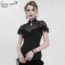 画像2: Cheongsam Gothic T-Shirt / ブラウス【Devil Fashion】 (2)