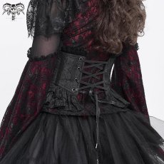 画像4: Gothic rose zipper jacquard corset / コルセットベルト【Devil Fashion】 (4)