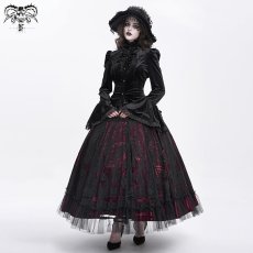 画像4: Black Glossy Velvet Swallowtail Shirts / ブラウス【Devil Fashion】 (4)