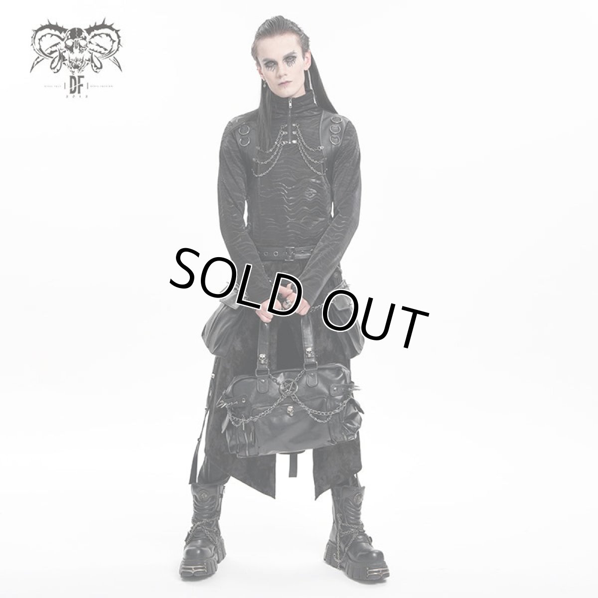 画像3: Punk Ghost head spikes leather bag / ハンドバッグ【Devil Fashion】 (3)