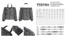 画像13: Halter neck off shoulder long sleeve loose T-shirt / ブラウス【Devil Fashion】 (13)