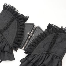 画像8: Gothic rose zipper jacquard corset / コルセットベルト【Devil Fashion】 (8)