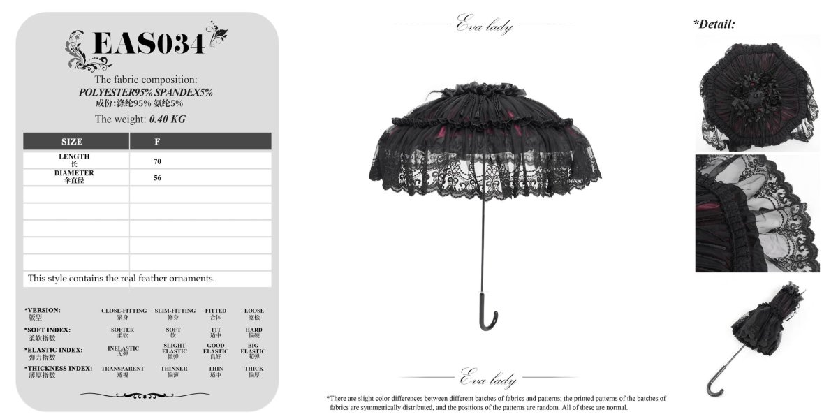 画像11: Gothic black and red lace small umbrella / レースパラソル / 傘【Devil Fashion】 (11)