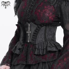 画像3: Gothic rose zipper jacquard corset / コルセットベルト【Devil Fashion】 (3)