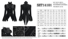 画像14: Black Glossy Velvet Swallowtail Shirts / ブラウス【Devil Fashion】 (14)