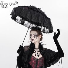 画像5: Gothic black and red lace small umbrella / レースパラソル / 傘【Devil Fashion】 (5)