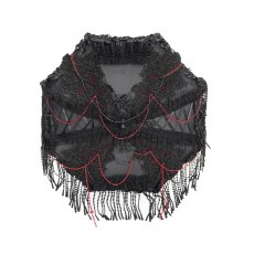 画像7: Gothic tassel bead chain wooden handle small umbrella / レースパラソル / 傘【Devil Fashion】 (7)