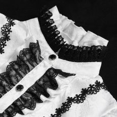 画像11: White Love-shaped Jacquard Gothic Blouse / ブラウス【Devil Fashion】 (11)