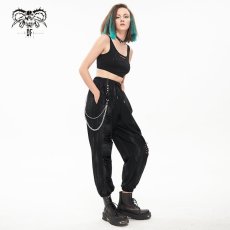 画像7: Distressed burnt out hand-painted trousers / ジョガーパンツ【Devil Fashion】 (7)