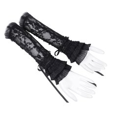 画像7: Black Rose Flower Strap Gloves / アームカバー【Devil Fashion】 (7)
