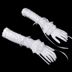 画像5: Lolita White Rose Flower Lace Gloves / アームカバー【Devil Fashion】 (5)