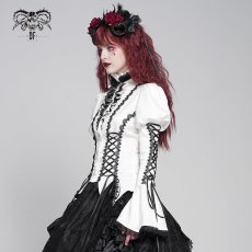 画像6: White Love-shaped Jacquard Gothic Blouse / ブラウス【Devil Fashion】 (6)
