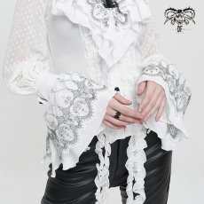 画像3: Black Thread Embroidered White Gothic oversleeves / 付け袖【Devil Fashion】 (3)