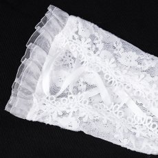 画像7: Lolita White Rose Flower Lace Gloves / アームカバー【Devil Fashion】 (7)