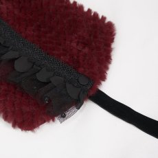 画像8: Red grained plush neckerchief / ネックウォーマー / ヘッドドレス【Devil Fashion】 (8)