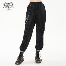 画像3: Distressed burnt out hand-painted trousers / ジョガーパンツ【Devil Fashion】 (3)