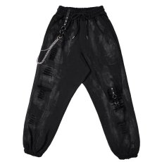 画像9: Distressed burnt out hand-painted trousers / ジョガーパンツ【Devil Fashion】 (9)
