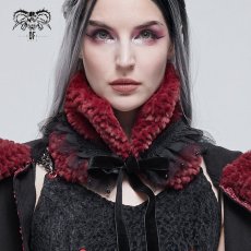 画像4: Red grained plush neckerchief / ネックウォーマー / ヘッドドレス【Devil Fashion】 (4)