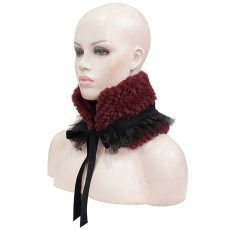 画像6: Red grained plush neckerchief / ネックウォーマー / ヘッドドレス【Devil Fashion】 (6)