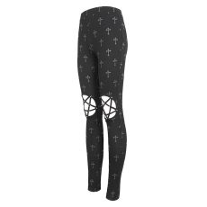 画像8: Cross printing knitted trousers / レギンス【Devil Fashion】 (8)