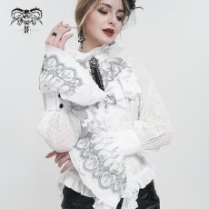 画像4: Black Thread Embroidered White Gothic oversleeves / 付け袖【Devil Fashion】 (4)