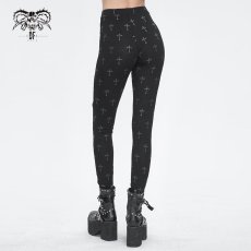 画像6: Cross printing knitted trousers / レギンス【Devil Fashion】 (6)