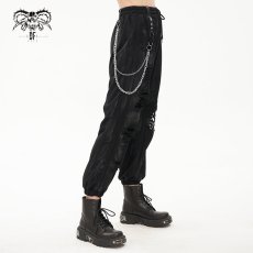画像4: Distressed burnt out hand-painted trousers / ジョガーパンツ【Devil Fashion】 (4)