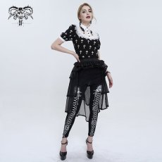 画像11: Black And White Cross pattern / ブラウス【Devil Fashion】 (11)