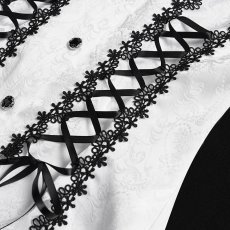 画像12: White Love-shaped Jacquard Gothic Blouse / ブラウス【Devil Fashion】 (12)