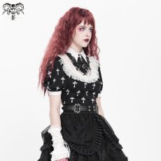 画像5: Black And White Cross pattern / ブラウス【Devil Fashion】 (5)