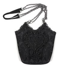画像1: Black Gothic chain shoulder bag / ショルダーバッグ【Devil Fashion】 (1)