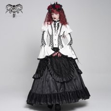 画像3: White Love-shaped Jacquard Gothic Blouse / ブラウス【Devil Fashion】 (3)