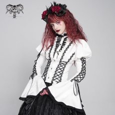 画像5: White Love-shaped Jacquard Gothic Blouse / ブラウス【Devil Fashion】 (5)
