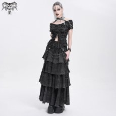 画像4: Punk distressed long tiered skirt / スカート【Devil Fashion】 (4)