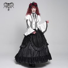 画像4: White Love-shaped Jacquard Gothic Blouse / ブラウス【Devil Fashion】 (4)