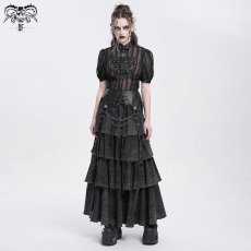 画像3: Punk distressed long tiered skirt / スカート【Devil Fashion】 (3)