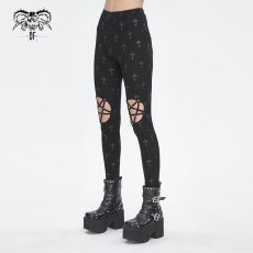 画像5: Cross printing knitted trousers / レギンス【Devil Fashion】 (5)