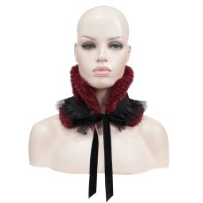 画像5: Red grained plush neckerchief / ネックウォーマー / ヘッドドレス【Devil Fashion】 (5)