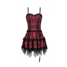 画像2: Punk studded plaid layered mini strap dress / ワンピース【DARK IN LOVE】 (2)