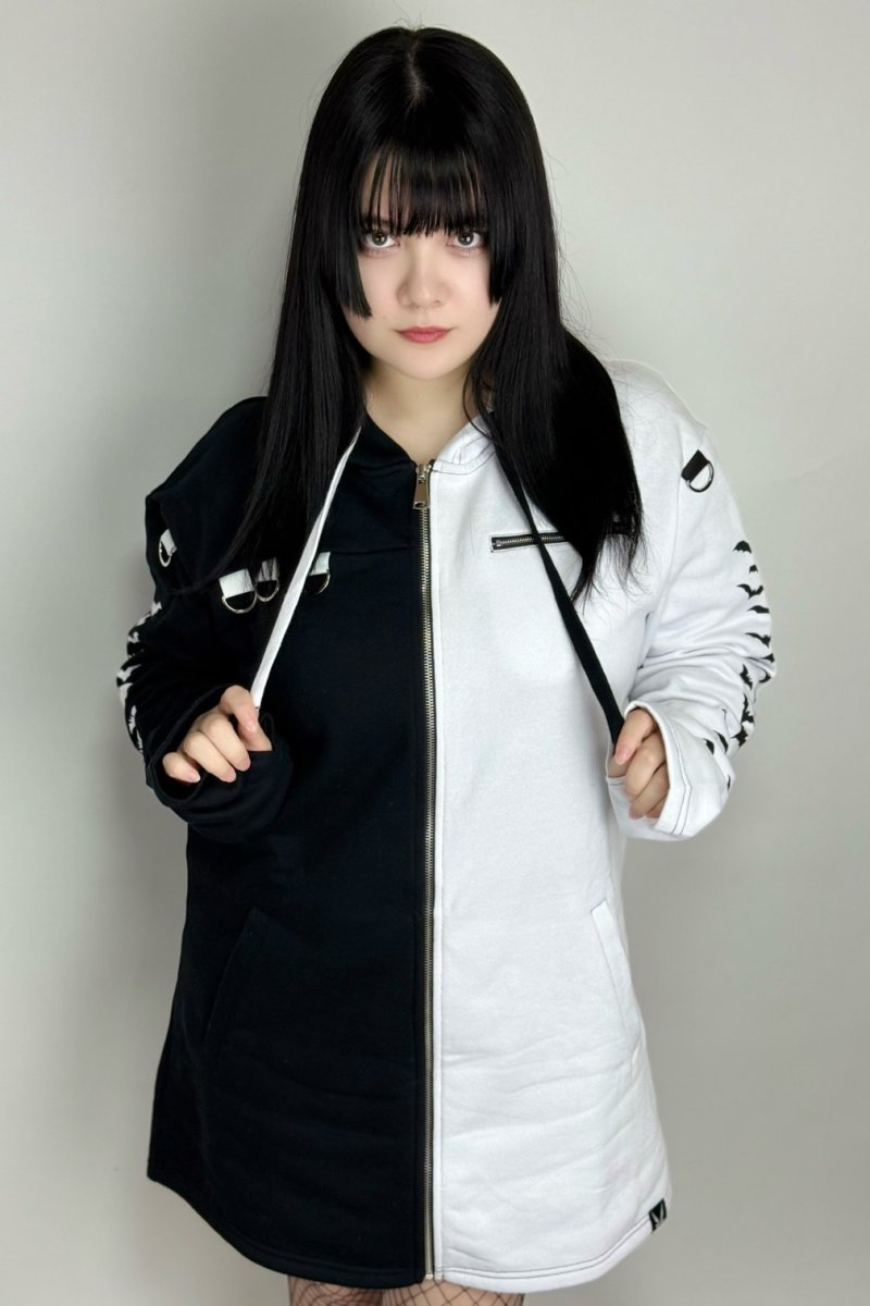 画像1: Split Mage / WHITE / 二つの魂を宿す者 / ZIPパーカー【VampireFreaks】 (1)