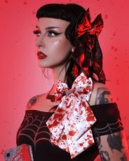 画像5: Blood Splatter Cleaver Satin Hair Bow / White / ヘアクリップ【KREEPSVILLE 666】 (5)