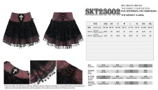 画像16: Red and Black Summer Girls Gothic Rose Jacquard Skirts / スカート【Devil Fashion】 (16)