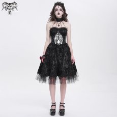 画像3: Black women Skeleton Printing Gothic Lolita Dress / ワンピース【Devil Fashion】 (3)