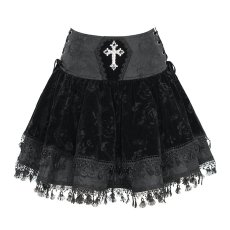 画像9: Black Women Gothic Rose Jacquard Skirt / スカート【Devil Fashion】 (9)
