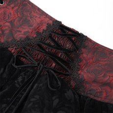 画像14: Red and Black Summer Girls Gothic Rose Jacquard Skirts / スカート【Devil Fashion】 (14)