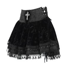 画像10: Black Women Gothic Rose Jacquard Skirt / スカート【Devil Fashion】 (10)