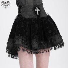 画像5: Black Women Gothic Rose Jacquard Skirt / スカート【Devil Fashion】 (5)