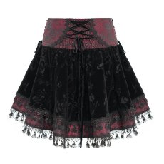 画像11: Red and Black Summer Girls Gothic Rose Jacquard Skirts / スカート【Devil Fashion】 (11)
