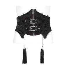 画像1: Gothic shiny pattern leather corset / コルセットベルト【Devil Fashion】 (1)