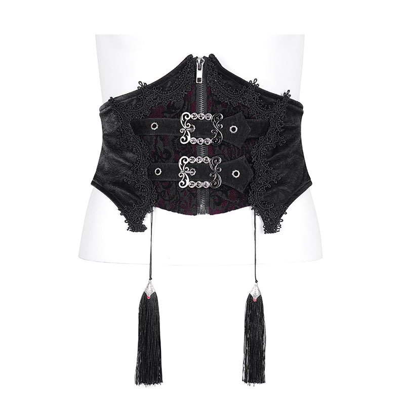 Gothic shiny pattern leather corset / コルセットベルト【Devil